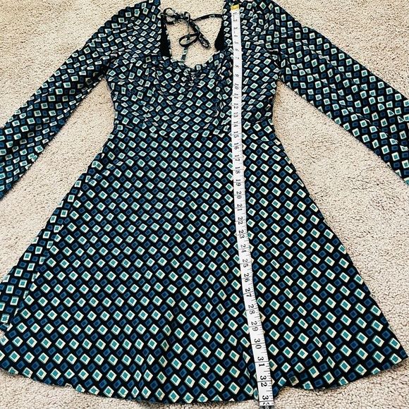 NWT! Band of Gypsies Band of the Free GENEVIEVE TEALDIAMOND MINI DRESS. Small. - Picture 5 of 10
